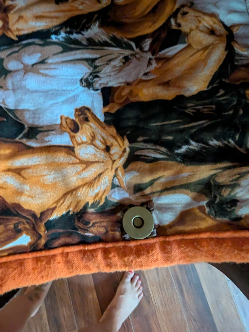 Orange Hermes Repurposed DustbagTote with Scarf Accent
